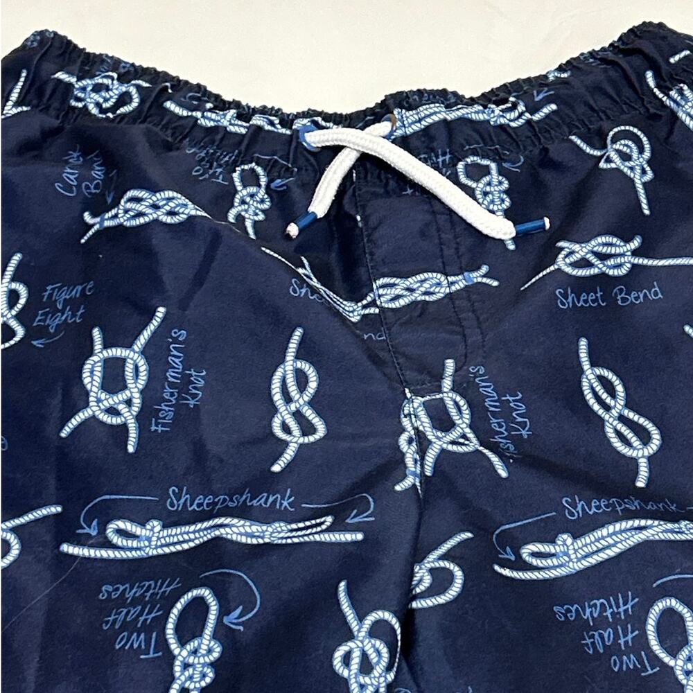 Crown Ivy boys sz M Navy swim trunks Nautical knots - Picture 2 of 5